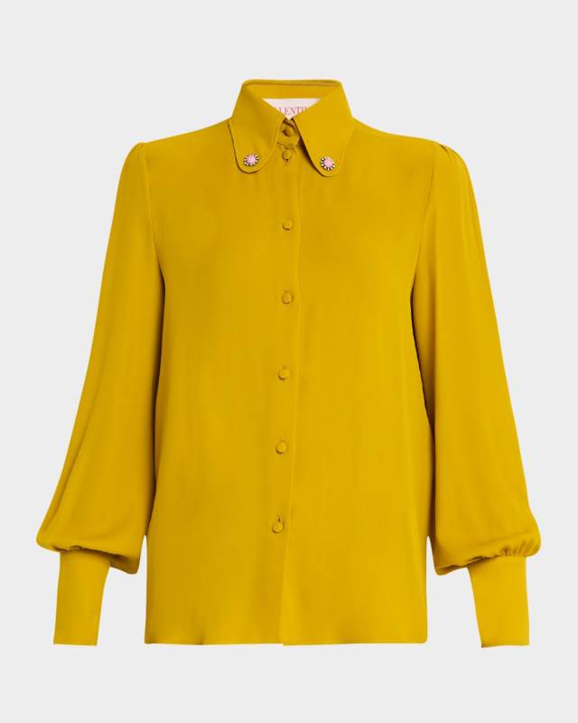 Silk Button Down Blouse